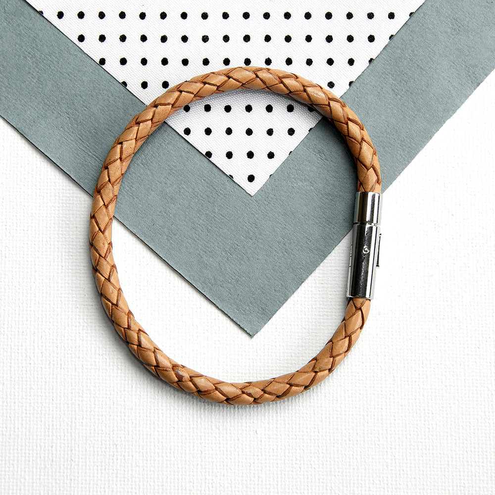 Personalised Men's Infinity Capsule Leather Bracelet - Bracelets at Gift Moments