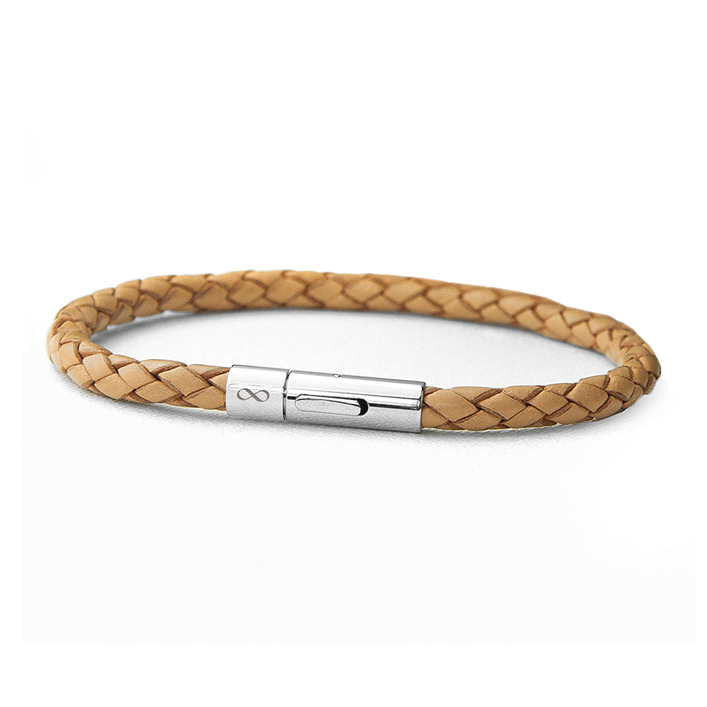 Personalised Men's Infinity Capsule Leather Bracelet - Bracelets at Gift Moments