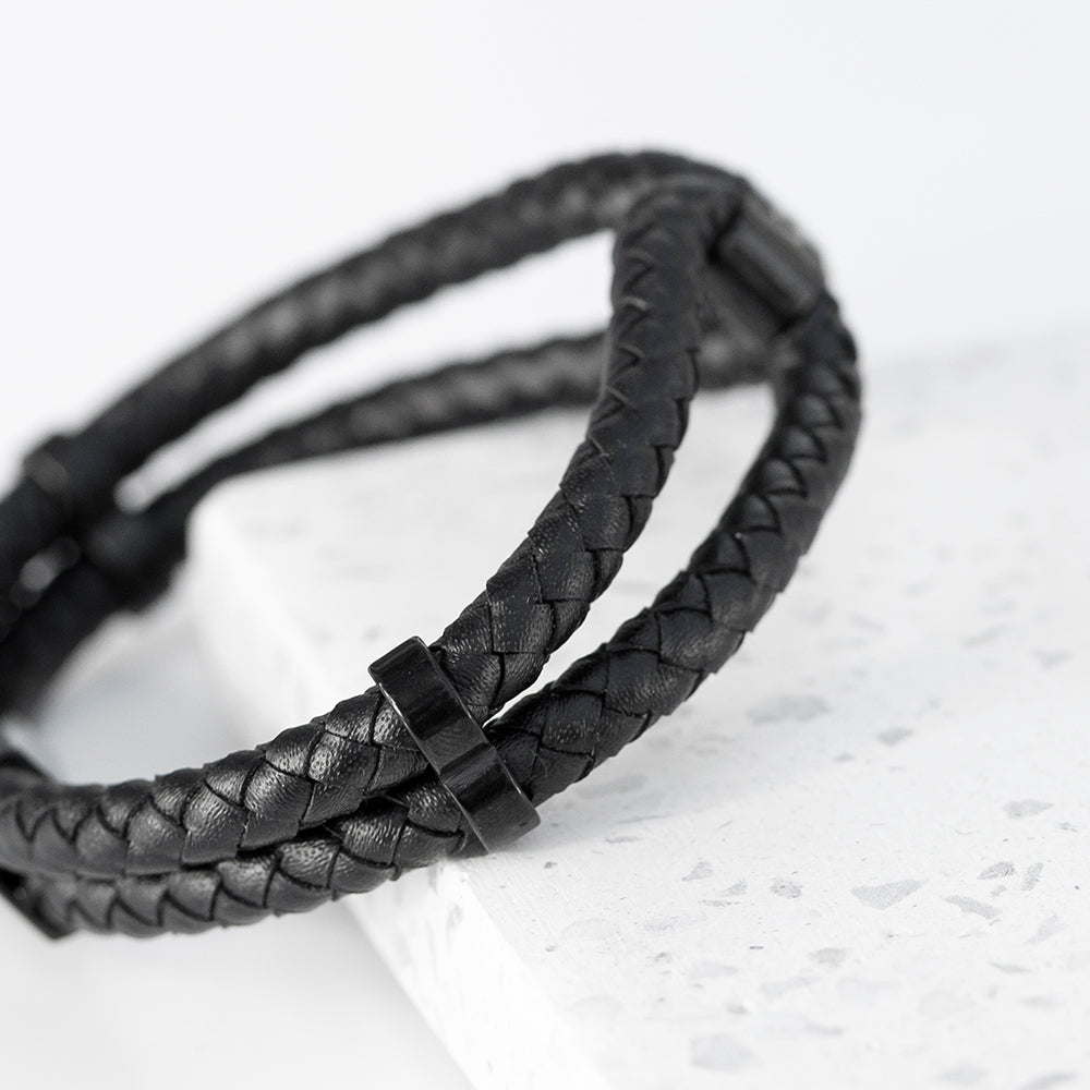 Men’s Infinity Dual Leather Bracelet: 12 - Bracelets By Gift Moments