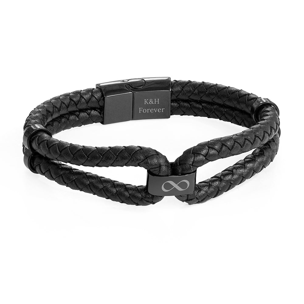 Men’s Infinity Dual Leather Bracelet: 13 - Bracelets By Gift Moments