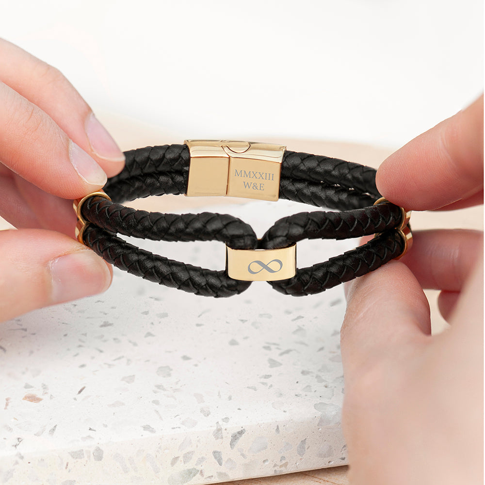 Men’s Infinity Dual Leather Bracelet: 8 - Bracelets By Gift Moments