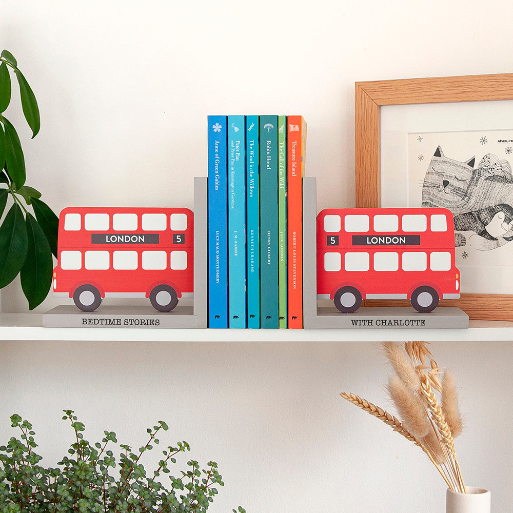 Personalised Kids London Bus Bookends Default Title - Bookends at Gift Moments