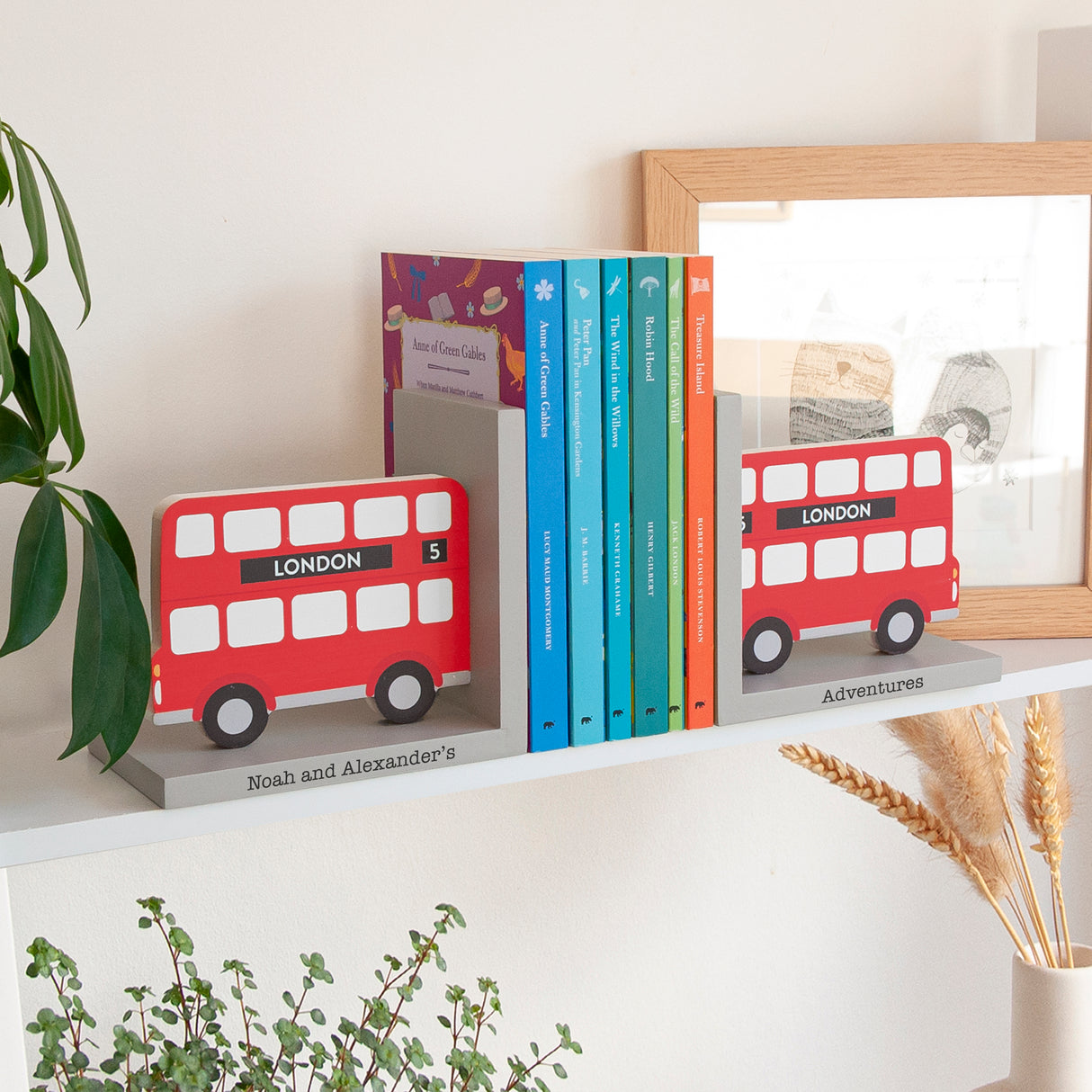 Personalised Kids London Bus Bookends - Bookends at Gift Moments