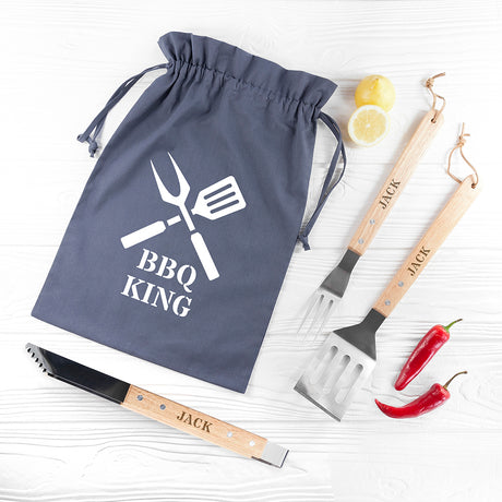 Personalised Engraved BBQ Utensil Set: 1 - Tools & Storage By Gift Moments