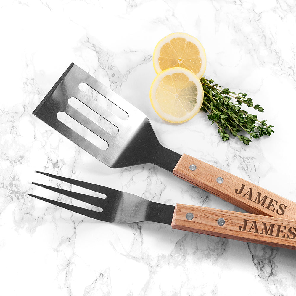 Personalised Engraved BBQ Utensil Set: 2 - Tools & Storage By Gift Moments