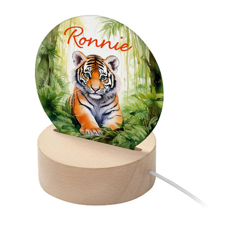 Personalised Kid's Jungle Tiger LED Night Light Default Title - LED Lighting at Gift Moments