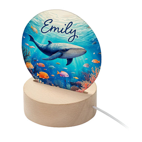 Personalised Kid's Ocean Whale LED Night Light Default Title - LED Lighting at Gift Moments