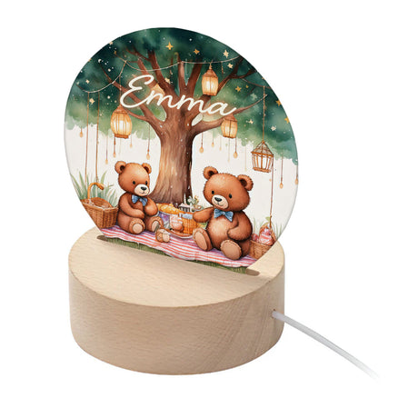 Personalised Kid's Teddy Bear Picnic LED Night Light Default Title - LED Lighting at Gift Moments