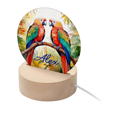 Personalised Kid's Tropical Parrots LED Night Light Default Title - LED Lighting at Gift Moments