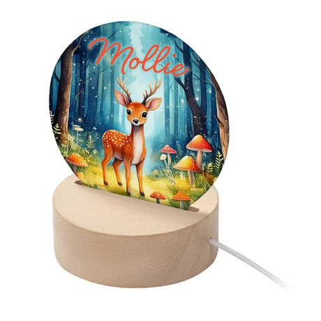 Personalised Kid's Woodland Deer LED Night Light Default Title - LED Lighting at Gift Moments