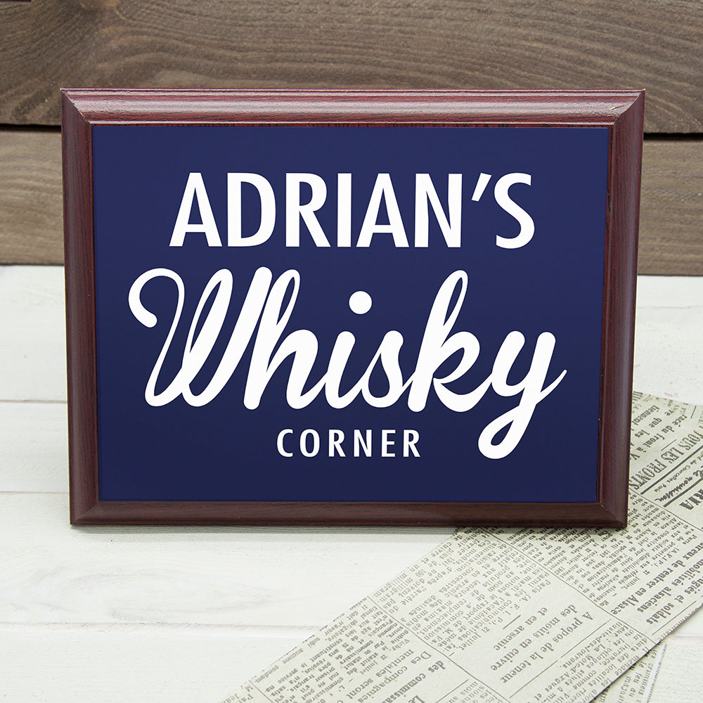 Personalised Wooden Whiskey Corner Plaque: 2 - Signs & Plaques By Gift Moments