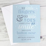 Personalised Blue Baby Card ’10 Little Fingers’: 3 - Greeting Cards By Gift Moments