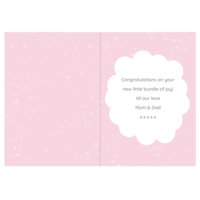 Personalised Pink Baby Card - 10 Little Fingers: 3 - Greeting Cards By Gift Moments