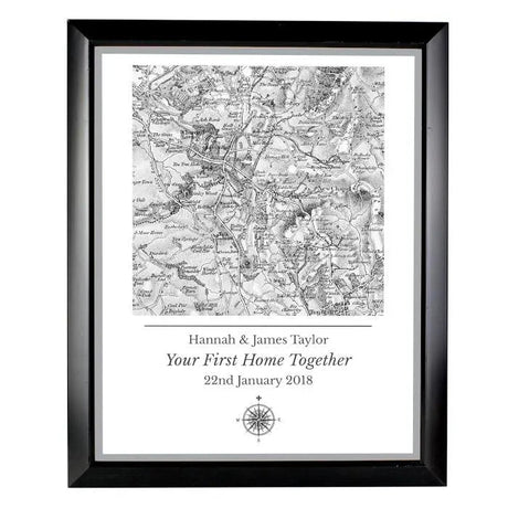 Personalised 1805-1874 Map Compass Framed Print: 3 - Framed Prints By Gift Moments