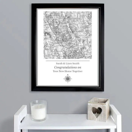 Personalised 1805-1874 Map Compass Framed Print: 2 - Framed Prints By Gift Moments