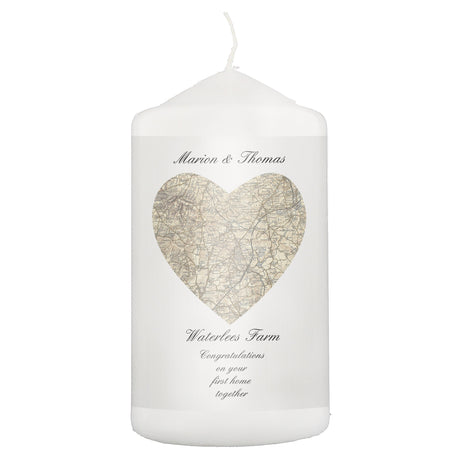 Personalised Heart Map Candle 1896-1904: 2 - Candles By Gift Moments