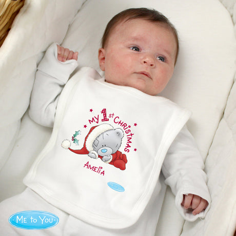 Personalised My 1st Christmas Baby Bib: 1 - Baby Clothing