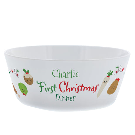 Personalised First Christmas Dinner Bowl: 4 - Tableware By Gift Moments