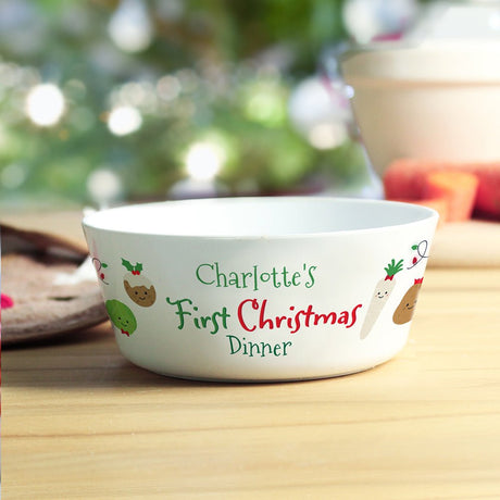 Personalised First Christmas Dinner Bowl: 3 - Tableware By Gift Moments