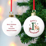 Personalised 1st Christmas Fawn Bauble: 1 - Christmas Baubles By Gift Moments