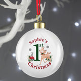 Personalised 1st Christmas Fawn Bauble: 3 - Christmas Baubles By Gift Moments