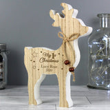 Personalised 1st Christmas Wooden Reindeer Decoration: 1 - Christmas Decorations By Gift Moments