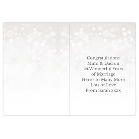 Personalised 25th Silver Anniversary Card: 3 - Greeting Cards By Gift Moments