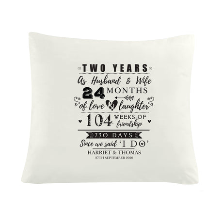 Personalised 2nd Anniversary Cotton Cushion: 2 - Cushions By Gift Moments