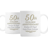 Personalised 50th Anniversary Mug Set: 4 - Mugs By Gift Moments