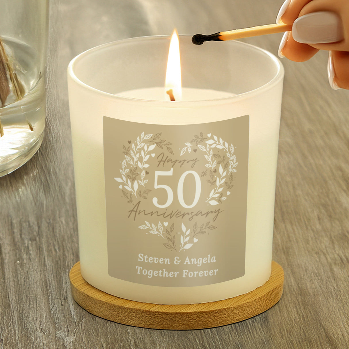 Personalised 50th Golden Anniversary Candle Jar: 1 - Candles By Gift Moments