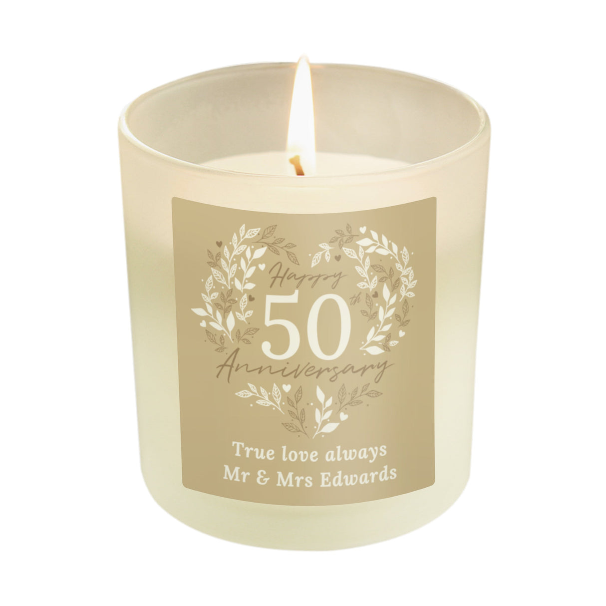 Personalised 50th Golden Anniversary Candle Jar: 5 - Candles By Gift Moments