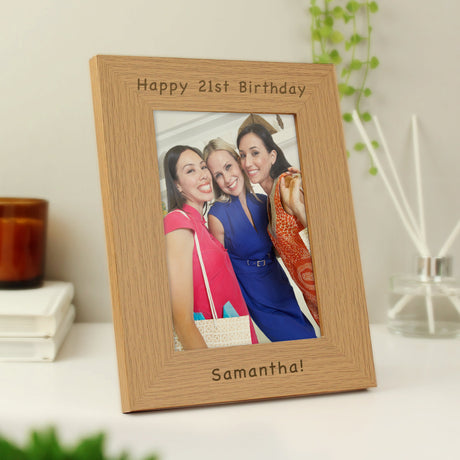 Personalised Oak Finish 5x7 Photo Frame: 1 - Photo Frames By Gift Moments