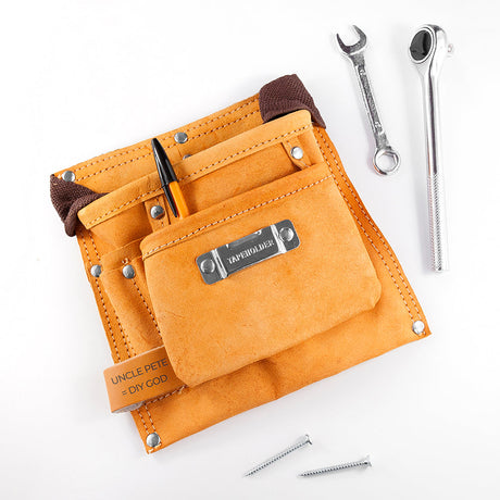 Personalised 6-pocket Leather Tool Belt: 3 - Tools & Storage By Gift Moments