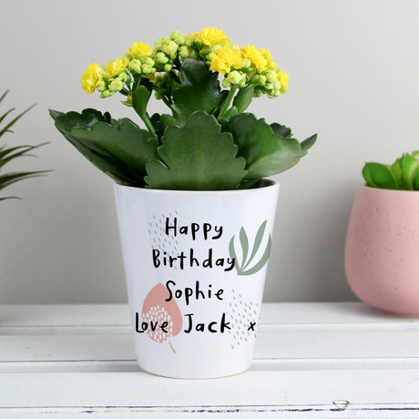 Personalised Ceramic Abstract Plant Pot: 2 - Pots & Planters By Gift Moments