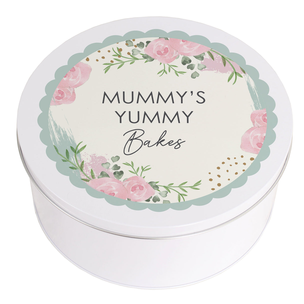 Personalised Abstract Rose Cake Storage Tin: 5 - Storage By Gift Moments