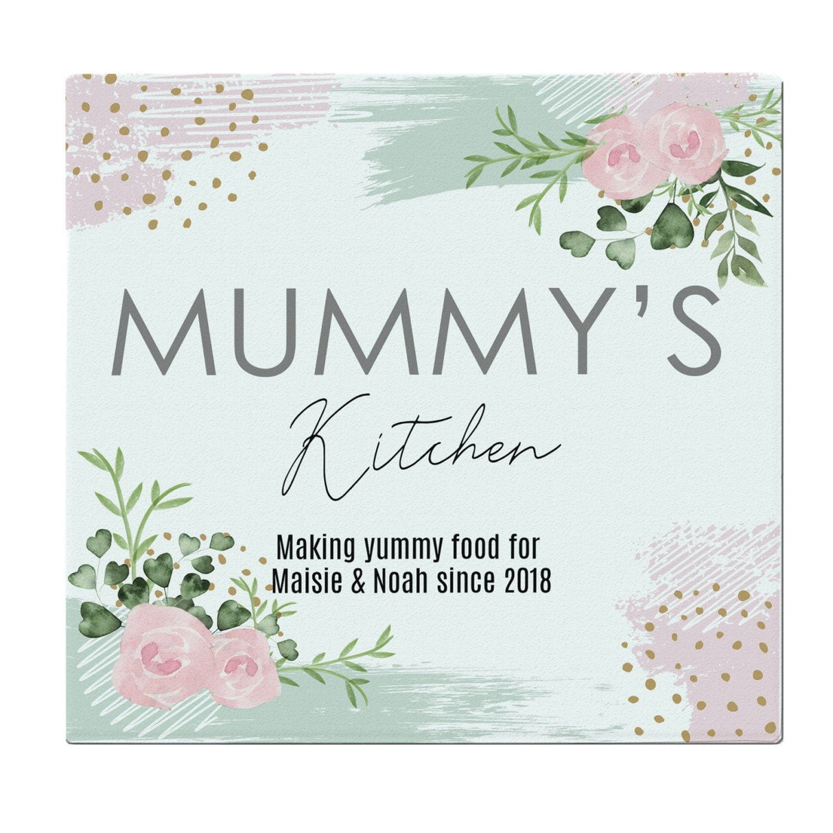 Personalised Abstract Rose Glass Chopping Board: 5 - Chopping Boards By Gift Moments