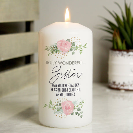 Personalised Abstract Rose Candle: 2 - Candles By Gift Moments