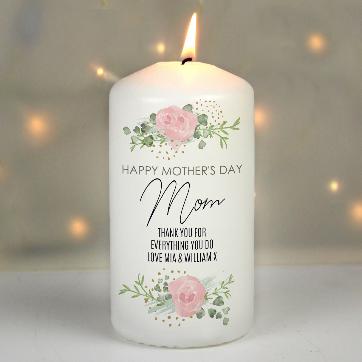 Personalised Abstract Rose Candle: 4 - Candles By Gift Moments