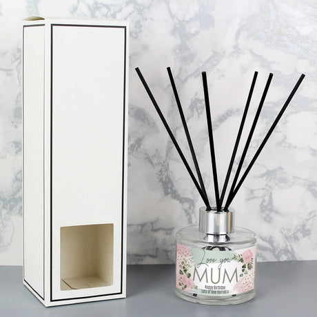 Personalised Abstract Rose Reed Diffuser: 1 - Reed Diffusers By Gift Moments