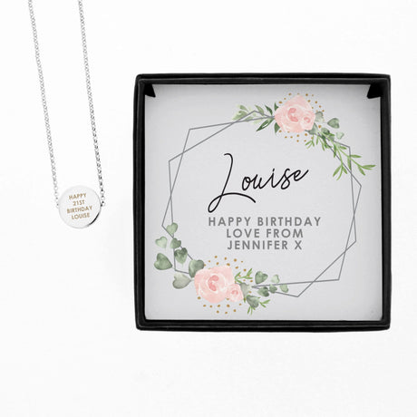 Personalised Silver Tone Rose Necklace and Box: 4 - Necklaces By Gift Moments