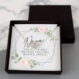 Personalised Silver Tone Rose Necklace and Box: 1 - Necklaces By Gift Moments