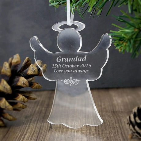 Personalised Acrylic Angel Decoration: 1 - Christmas Decorations By Gift Moments