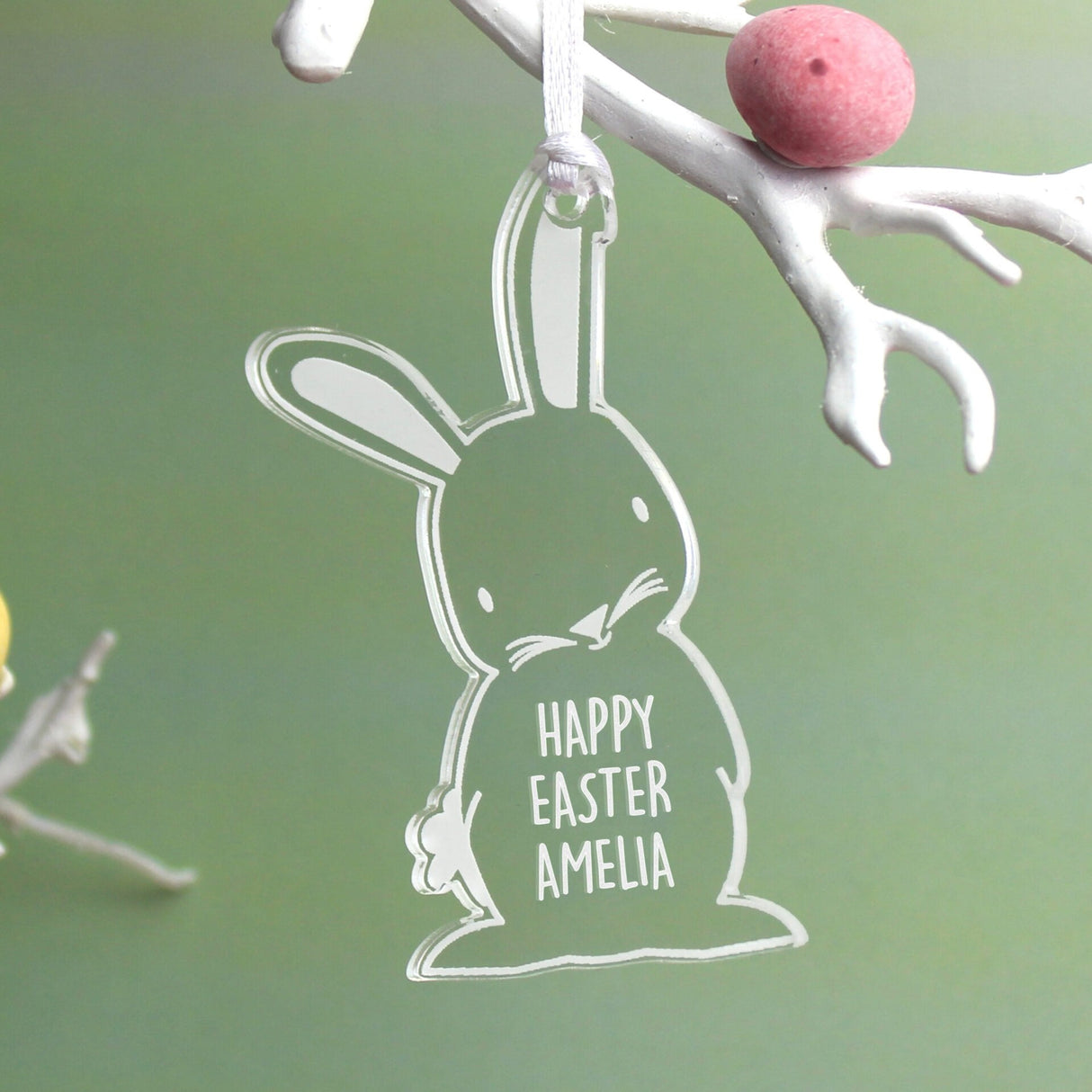 Personalised Acrylic Easter Bunny Decoration: 1 - Christmas Decorations By Gift Moments