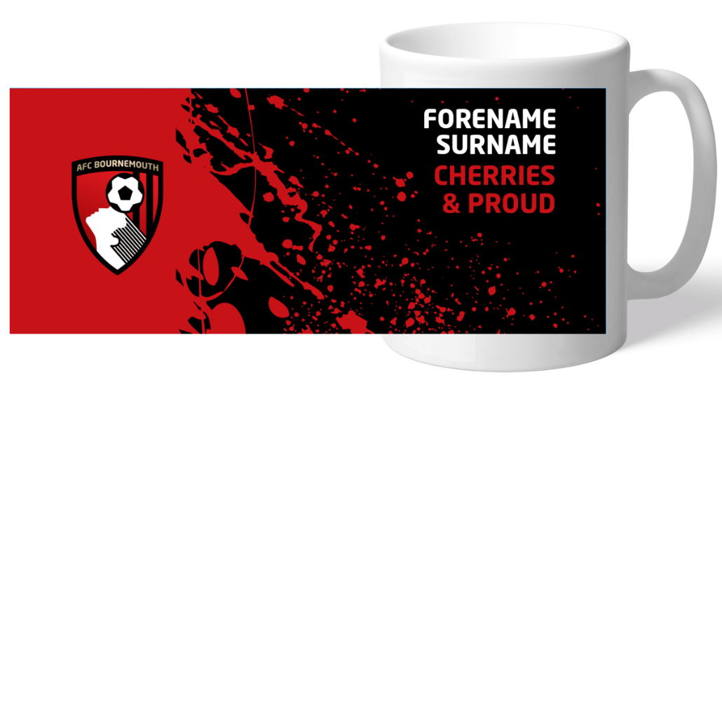 Personalised AFC Bournemouth Fan Mug: 2 - Mugs By Bournemouth