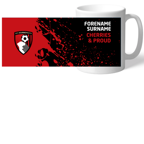 Personalised AFC Bournemouth Fan Mug: 2 - Mugs By Bournemouth