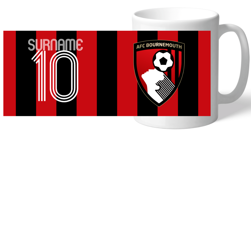 Personalised AFC Bournemouth Retro Shirt Mug: 2 - Mugs By Bournemouth