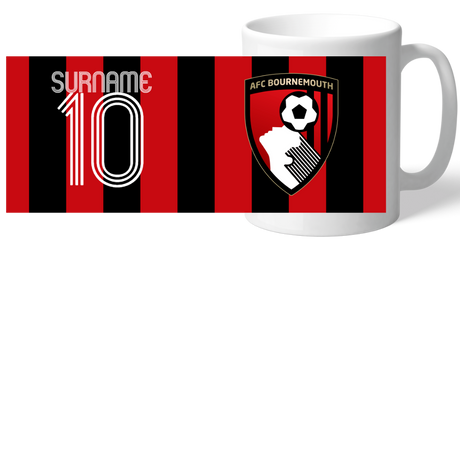 Personalised AFC Bournemouth Retro Shirt Mug: 2 - Mugs By Bournemouth