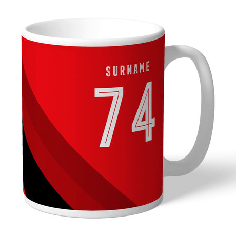 Personalised AFC Bournemouth Stripe Coffee Mug: 1 - Mugs By Bournemouth