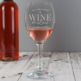 Personalised All You Need is Wine Glass: 2 - Wine Glasses By Gift Moments