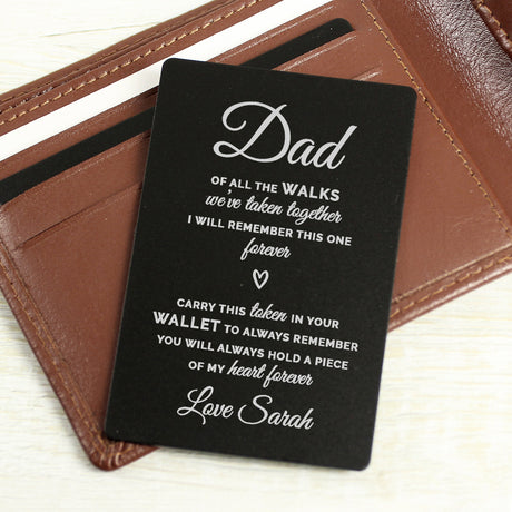 Personalised Of All The Walks Black Wallet Card: 8 - Wallet Cards By Gift Moments